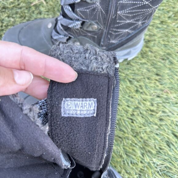 NWOB Women Mid Calf Merrell Silverspun Lace Up Waterproof Winter Boots Sz7.5Blk - Picture 6 of 10